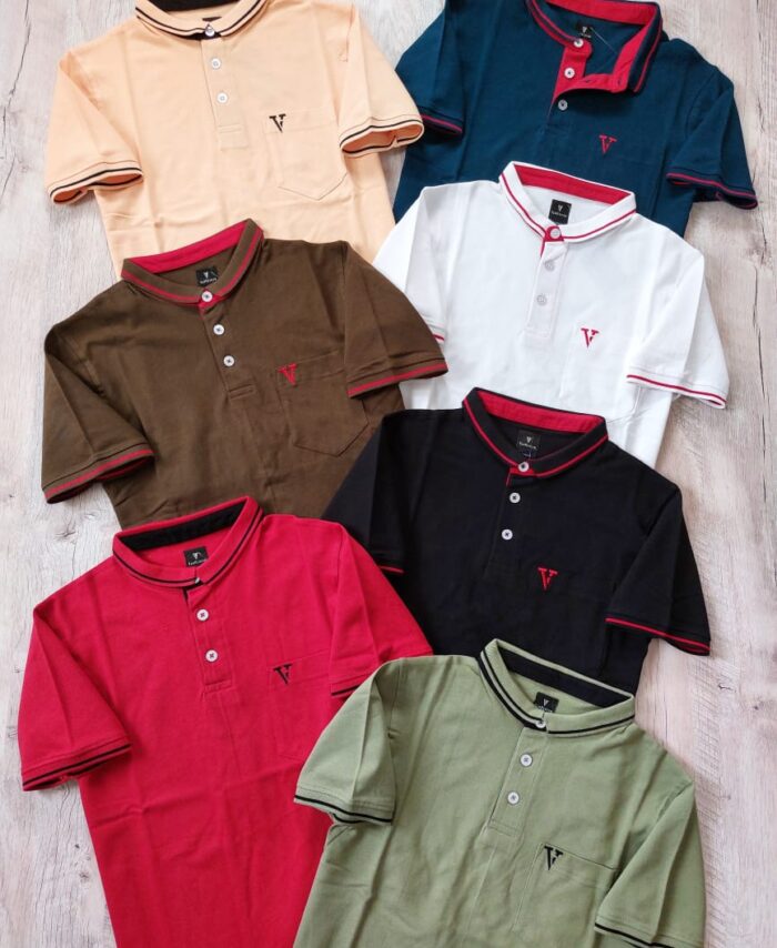 Branded VANHEU Premium Cotton Chest Pocket Embroidery Polo T-shirt