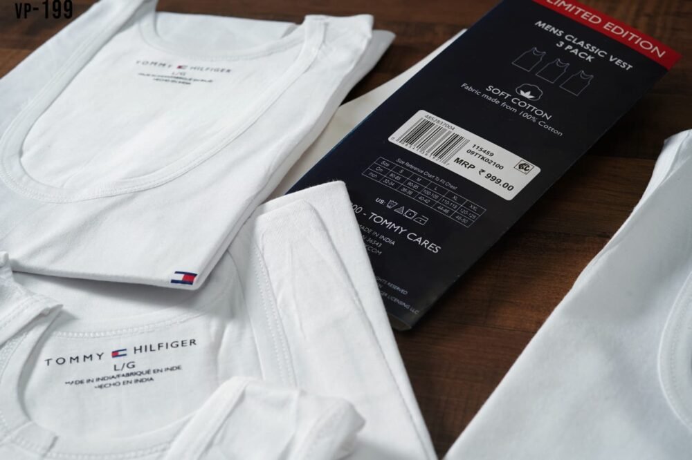 Tommy Mens White Vest - 3 Pcs Combo Pack - Image 4