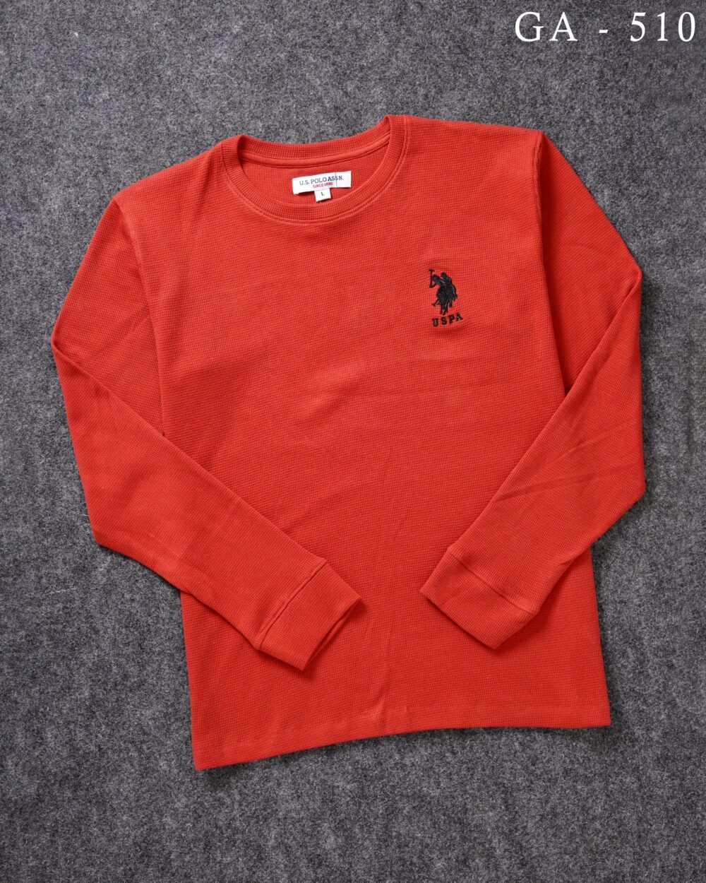 USPA Premium Cotton Waffle Round neck Full Sleeve T-shirt ONLY L Size - Image 4