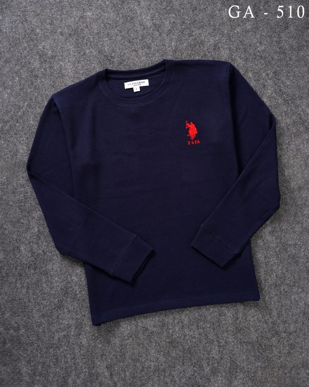 USPA Premium Cotton Waffle Round neck Full Sleeve T-shirt ONLY L Size - Image 9