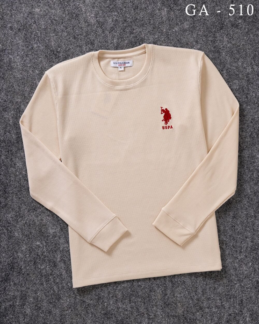 USPA Premium Cotton Waffle Round neck Full Sleeve T-shirt ONLY L Size - Image 10