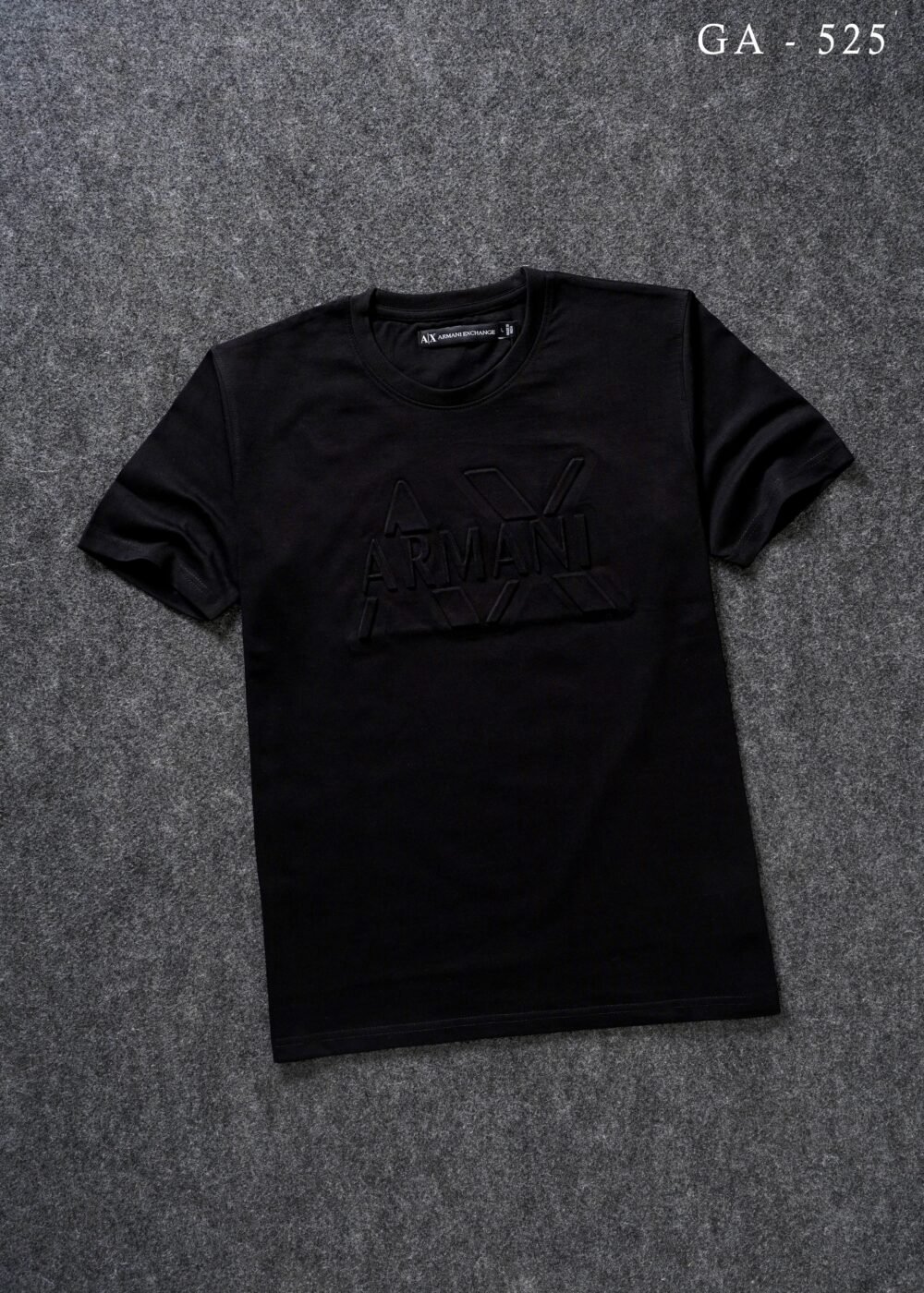 MULTI-BRAND EMBOSSED ROUND NECK HALF SLEEVE T-SHIRT - 5 COLOURS - Image 6