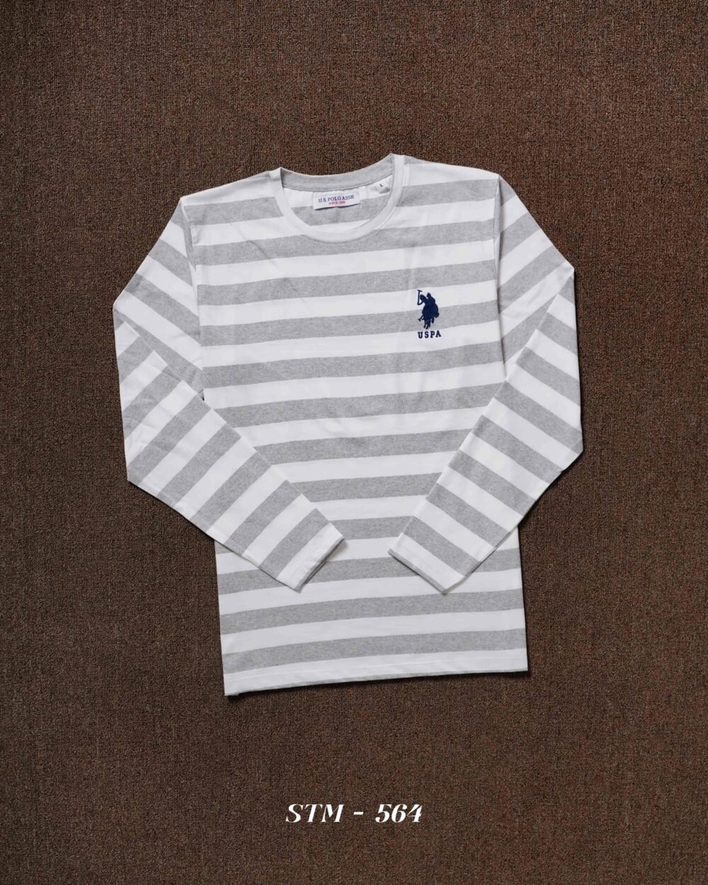 Multi Brand Premium Cotton Auto Stripped Round neck Full Sleeve T-shirt - Image 4