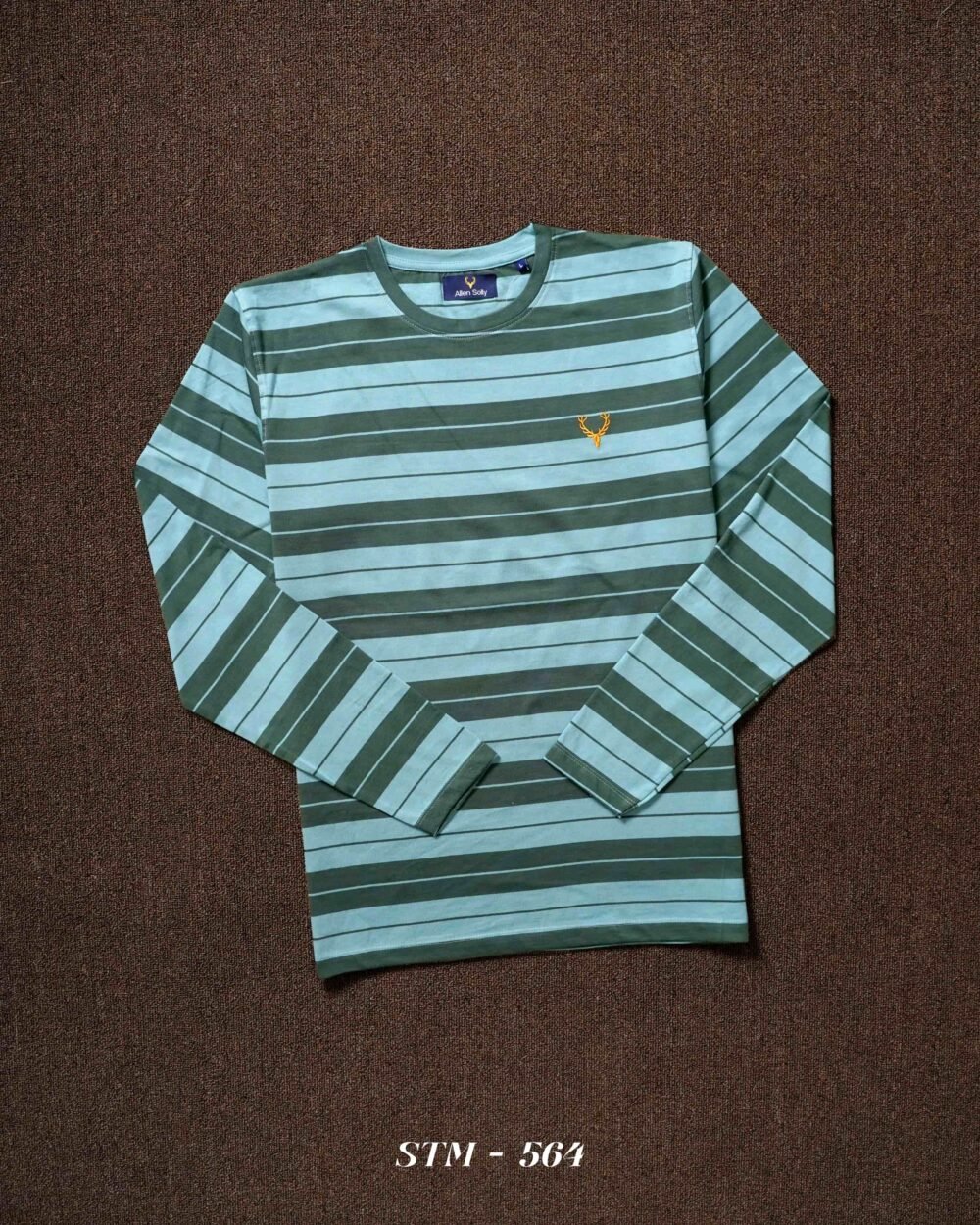 Multi Brand Premium Cotton Auto Stripped Round neck Full Sleeve T-shirt - Image 5