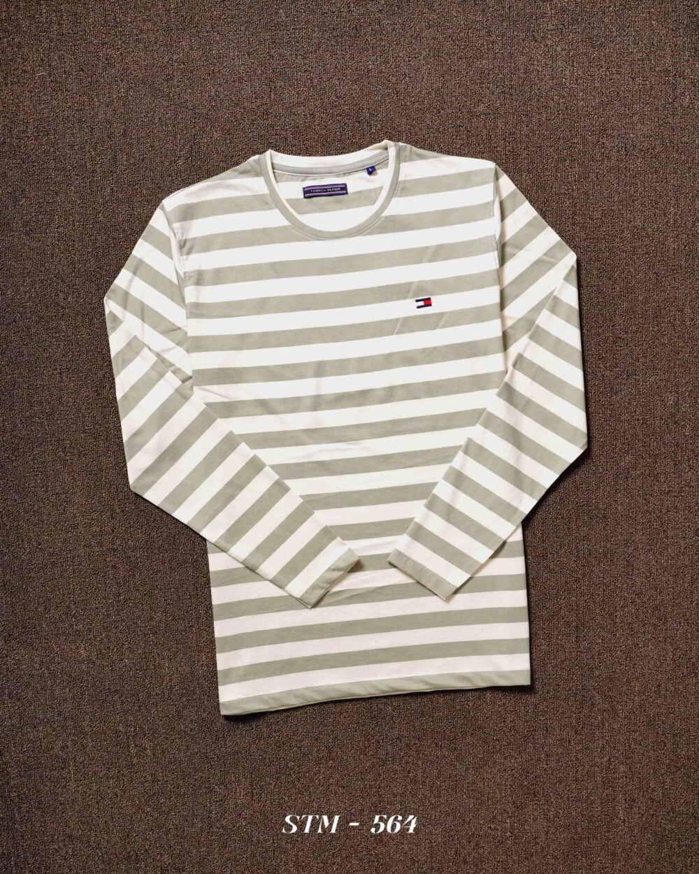 Multi Brand Premium Cotton Auto Stripped Round neck Full Sleeve T-shirt - Image 6