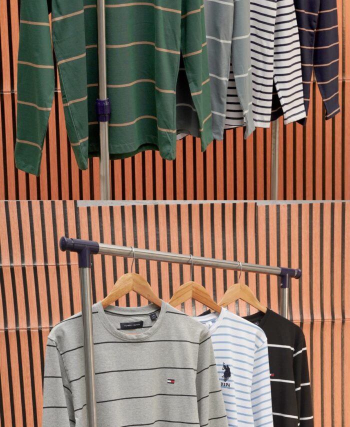 Multi Brand Premium Cotton Stripped Round neck Full Sleeve T-shirt