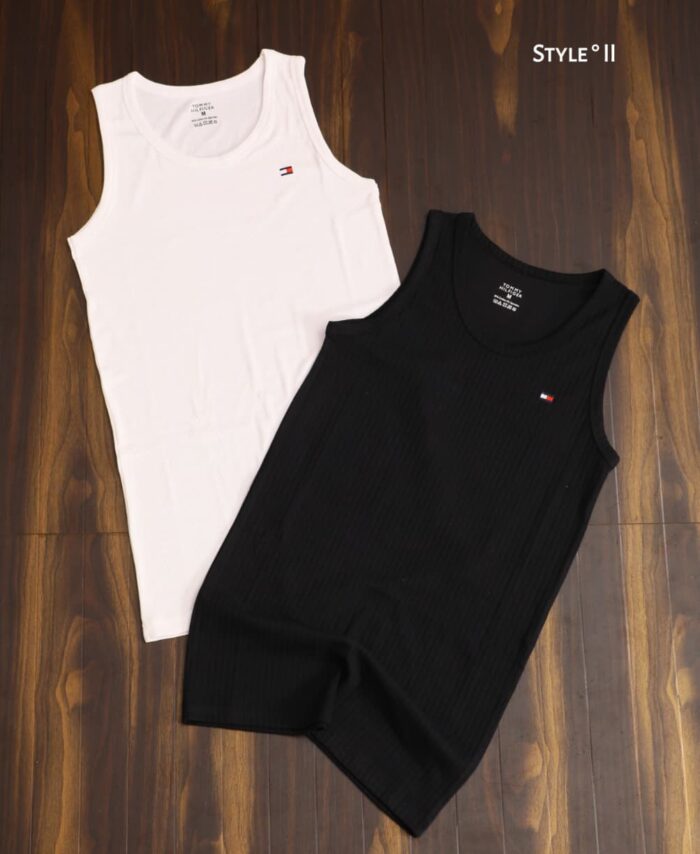 Branded Tmy Mens GYM Vest - Black & White