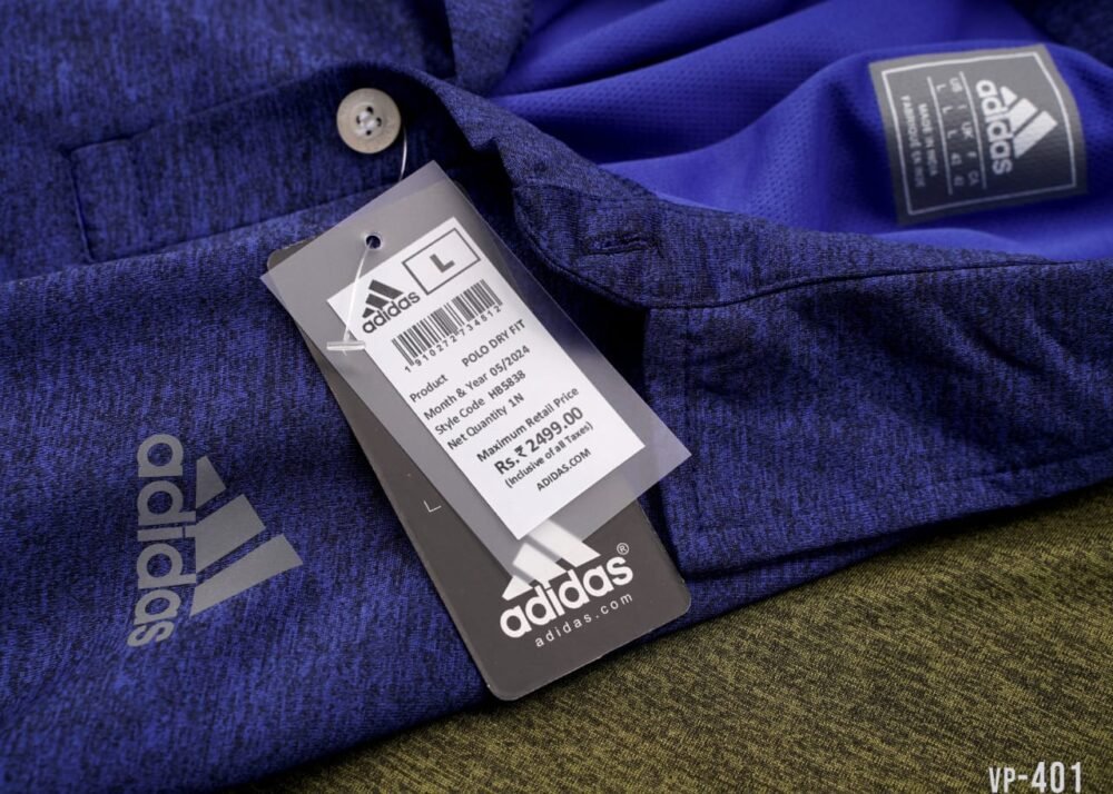 Adidas Plain Grindle Dot Knit Sports Polo T-shirt - Only L size - Image 2