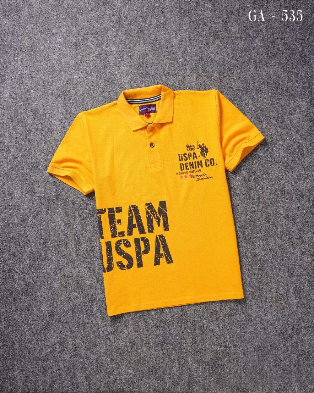 U.S Polo Premium Printed Cotton Matty Polo T shirt - Image 3