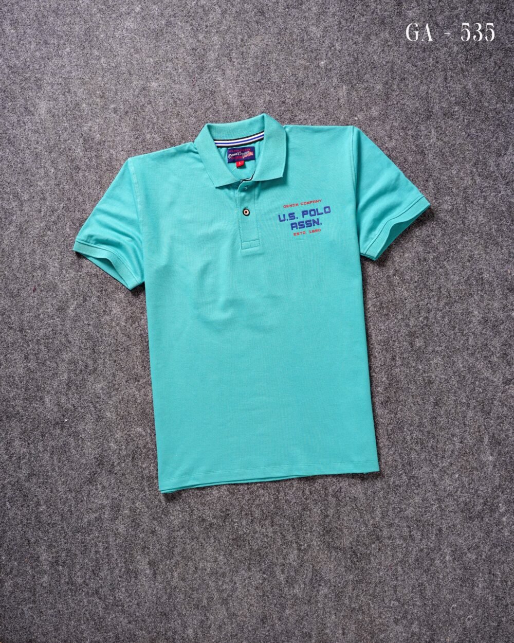 U.S Polo Premium Printed Cotton Matty Polo T shirt - Image 4