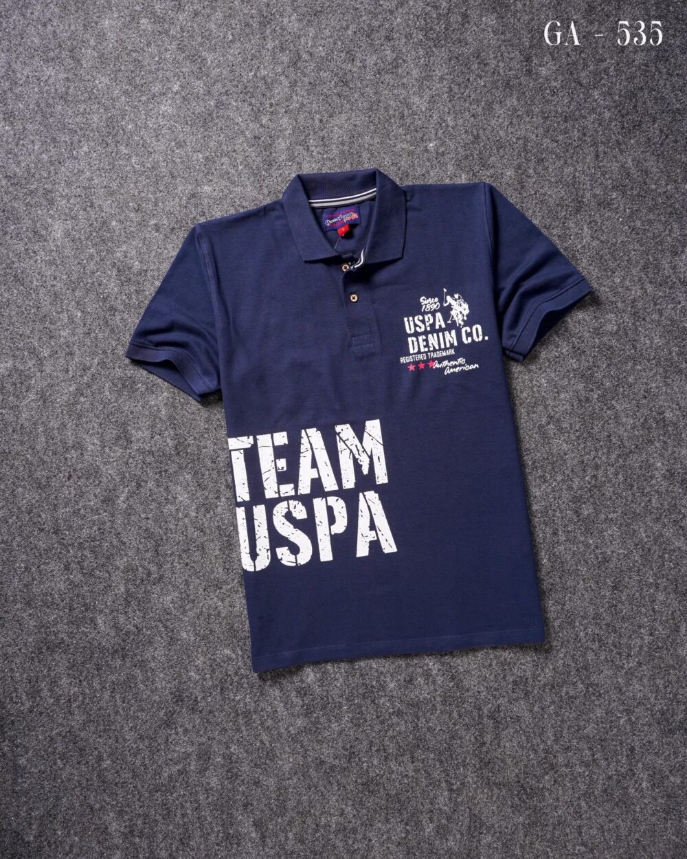 U.S Polo Premium Printed Cotton Matty Polo T shirt - Image 5