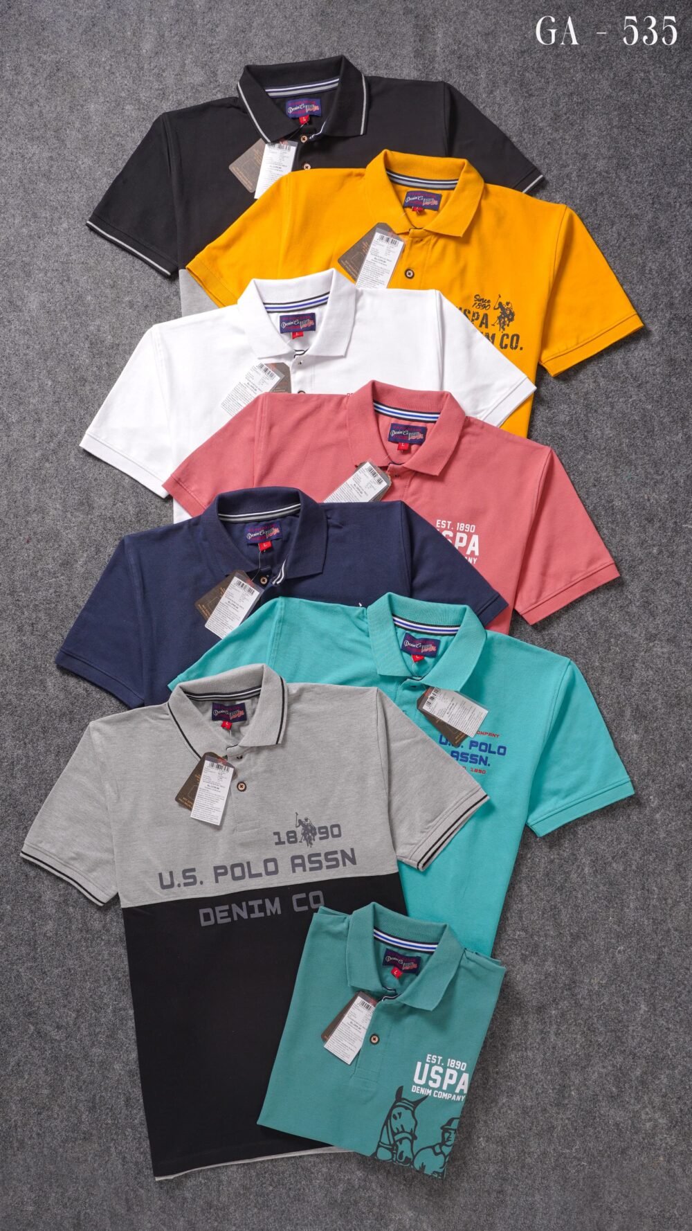 U.S Polo Premium Printed Cotton Matty Polo T shirt
