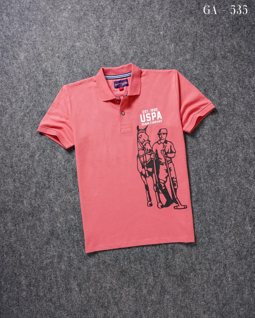 U.S Polo Premium Printed Cotton Matty Polo T shirt - Image 10
