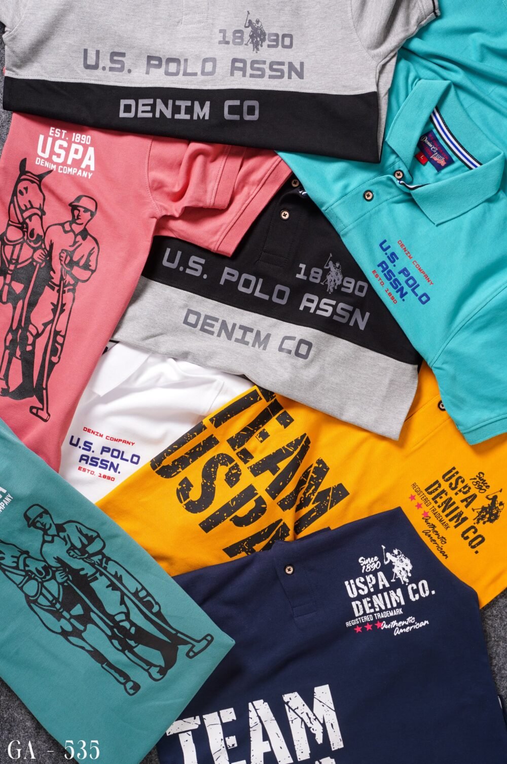 U.S Polo Premium Printed Cotton Matty Polo T shirt - Image 11