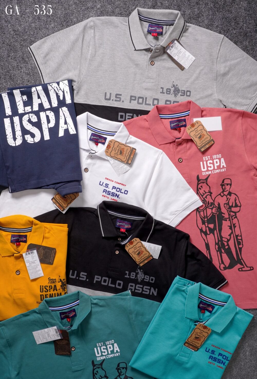 U.S Polo Premium Printed Cotton Matty Polo T shirt - Image 13