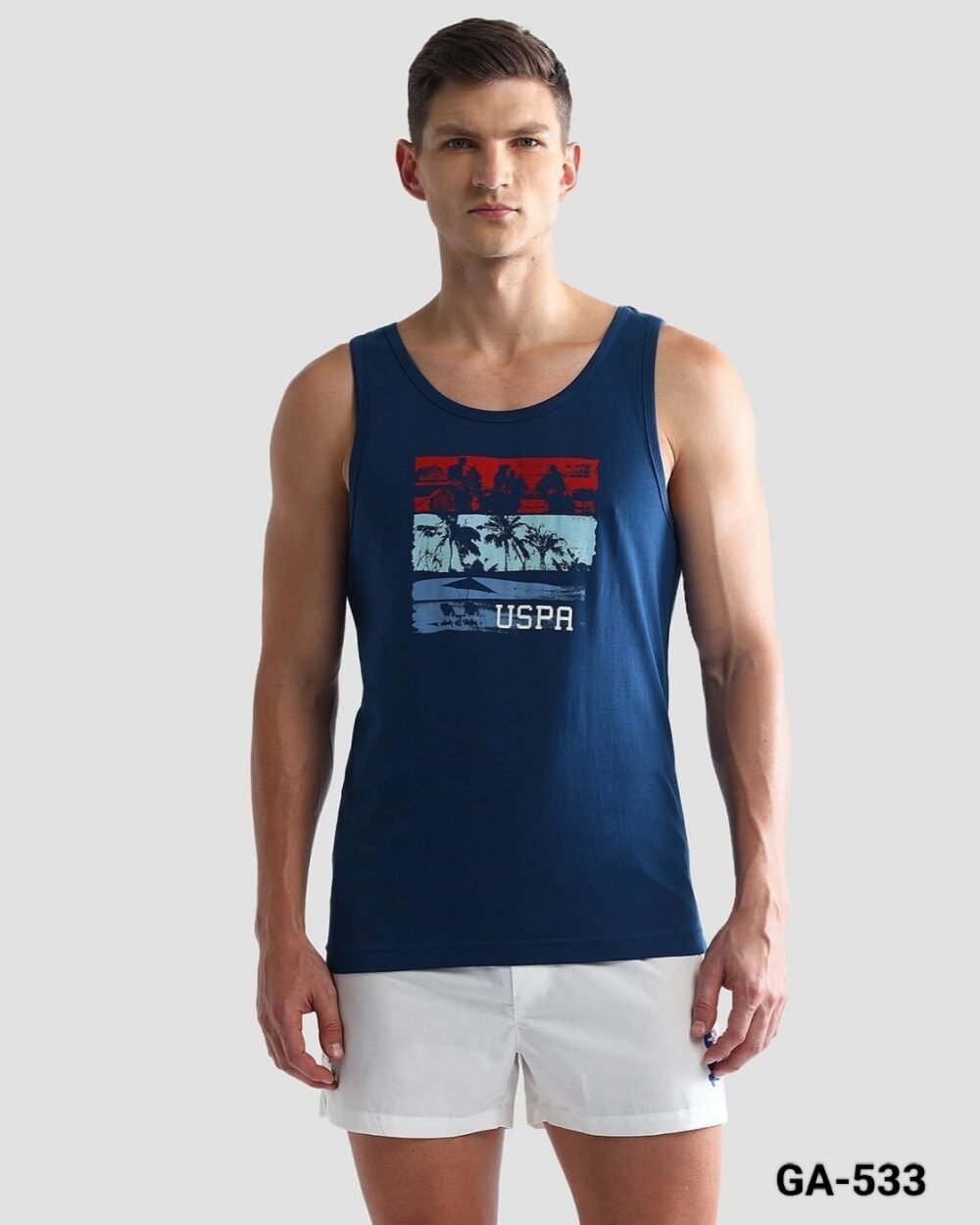 MULTI - BRAND MULTI COLOUR COTTON SLEEVELESS VEST / SANDOS - Image 3