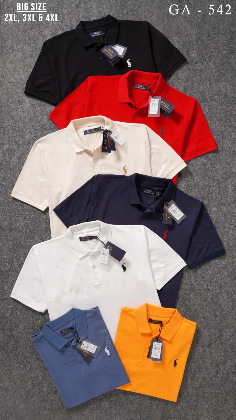 RL POLO PREMIUM COTTON PLAIN POLO T SHIRTS