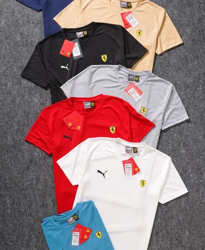 Puma Ferrari Plain Sports Dot Knit Round neck T-shirt - ONLY L Size