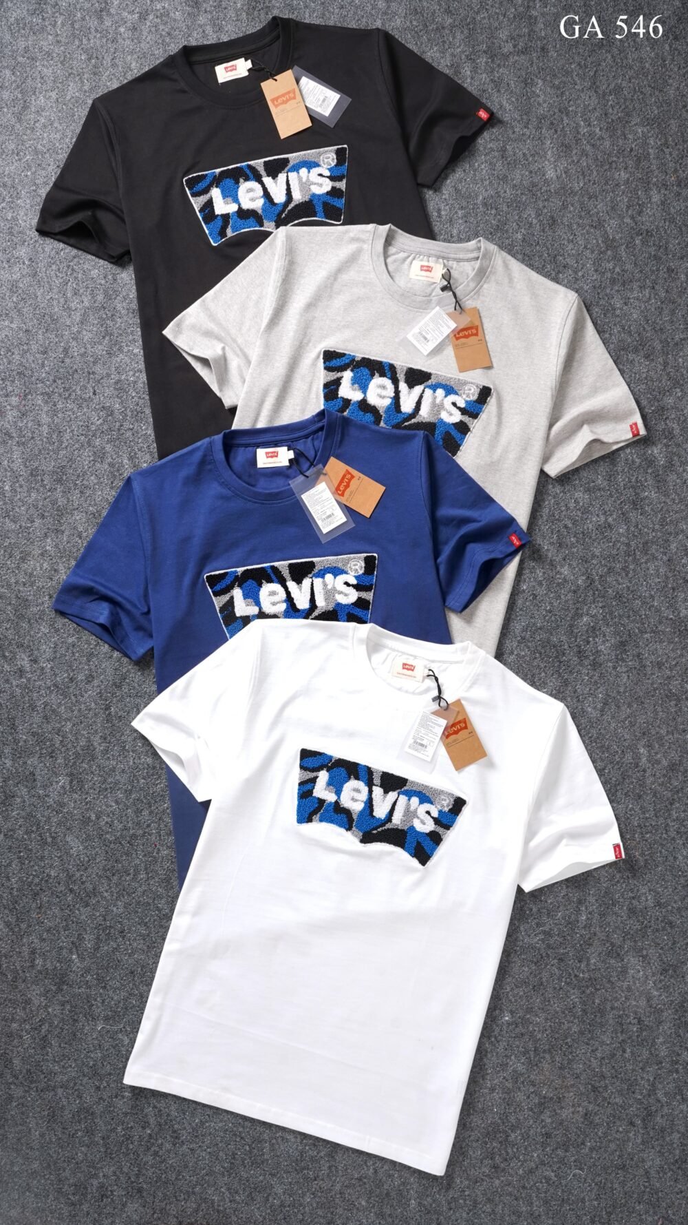 LEVIS CHEST EMBROIDERY COTTON ROUND NECK T-SHIRT