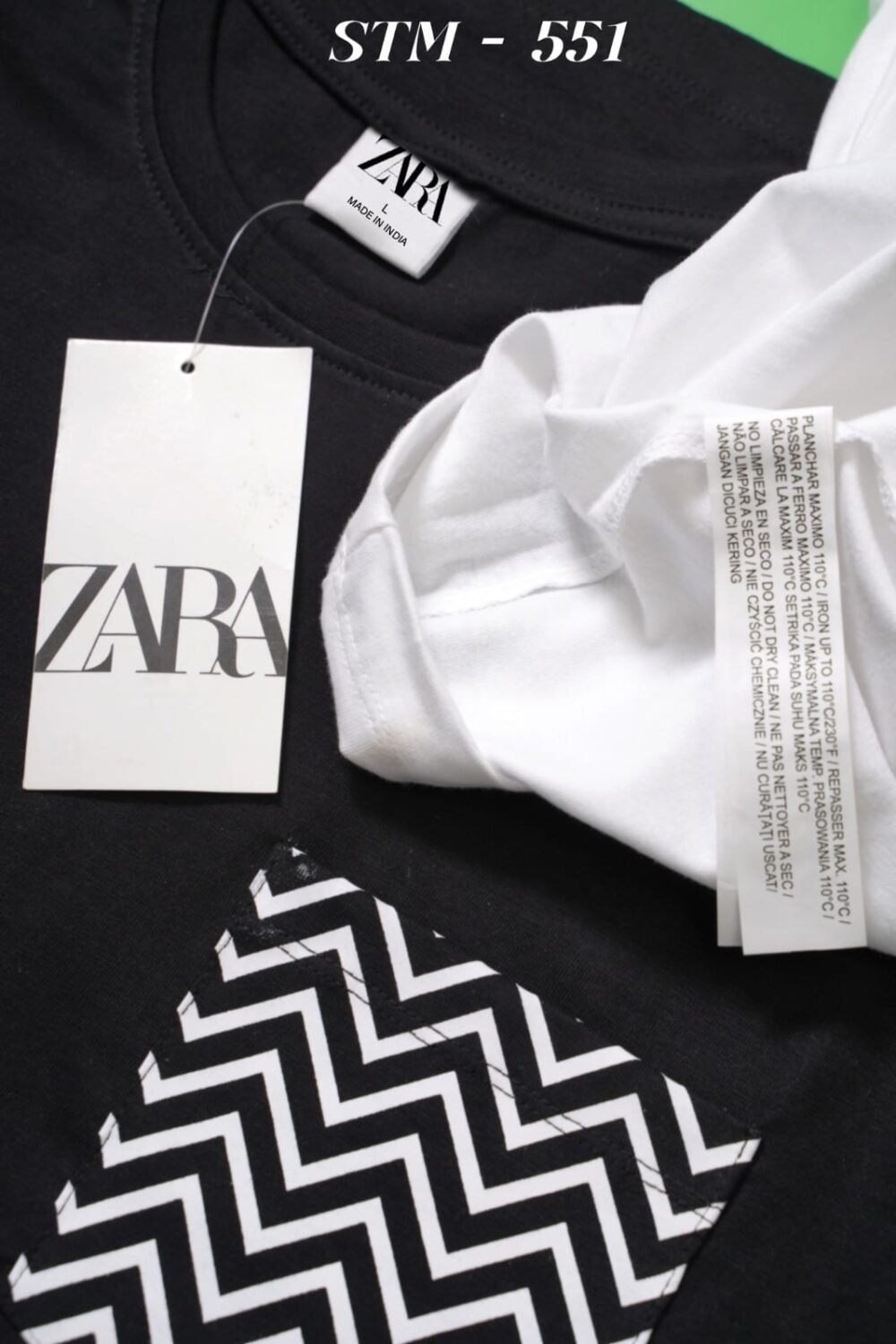 ZARA PREMIUM QUALITY COTTON POCKET ROUND NECK T-SHIRT - Image 2