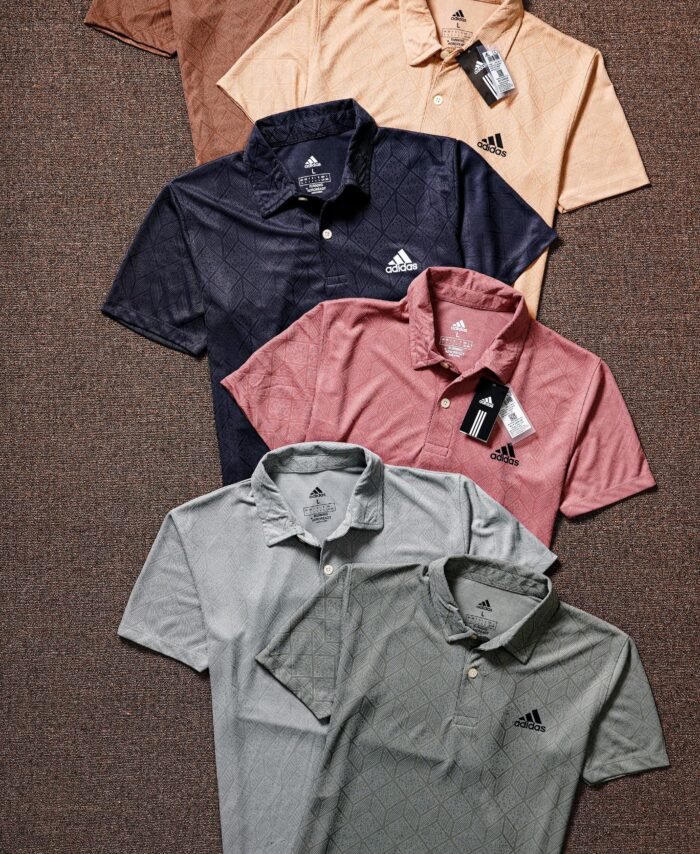 Adidas Designer Jacquard Plain Poly Sports Polo T-shirt