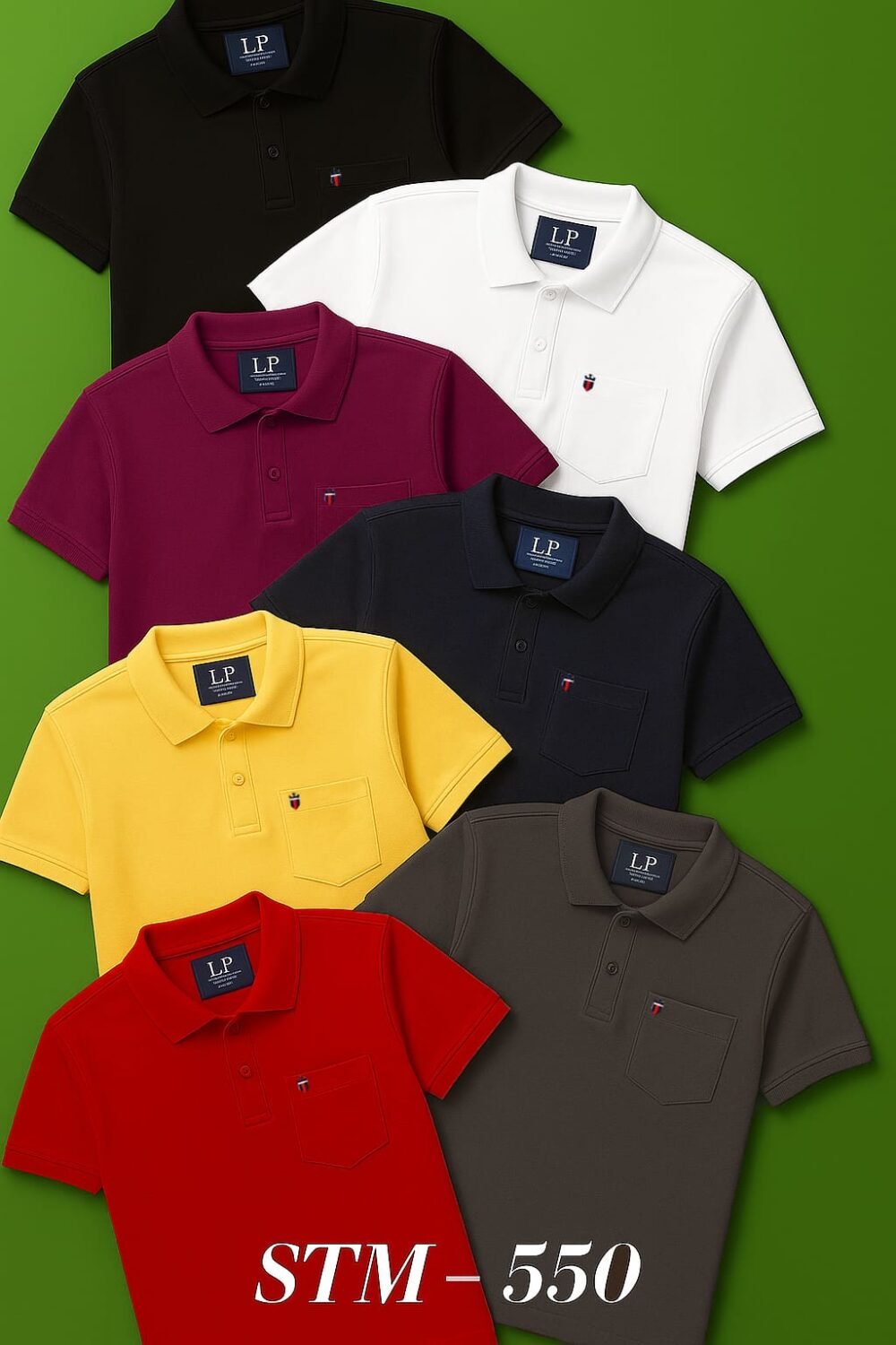 Louis Philippe Premium Cotton Pique Pocket Polo T-Shirt