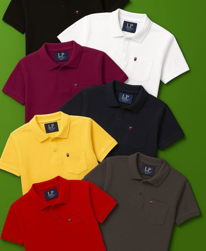 Louis Philippe Premium Cotton Pique Pocket Polo T-Shirt