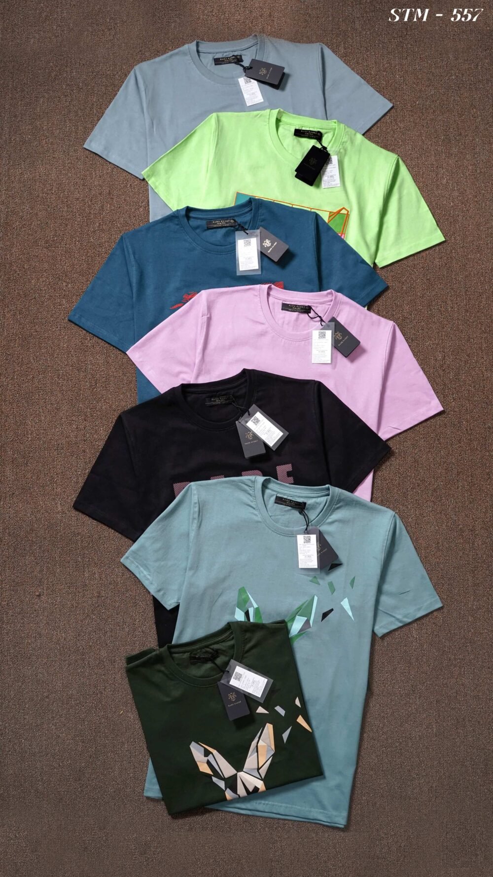 RARE RABBIT COTTON PRINTED ROUND NECK HALF SLEEVE T-SHIRT