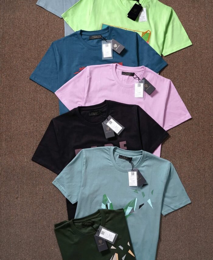 RARE RABBIT COTTON PRINTED ROUND NECK HALF SLEEVE T-SHIRT