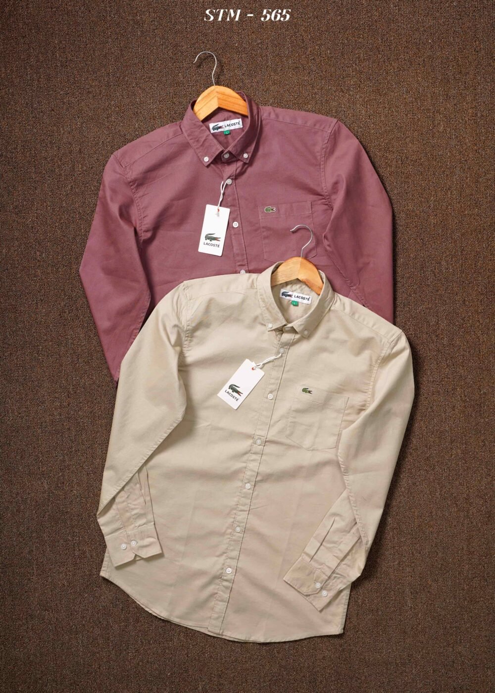 Lacoste Premium Oxford Cotton Plain Shirts Full Sleeve - Image 4