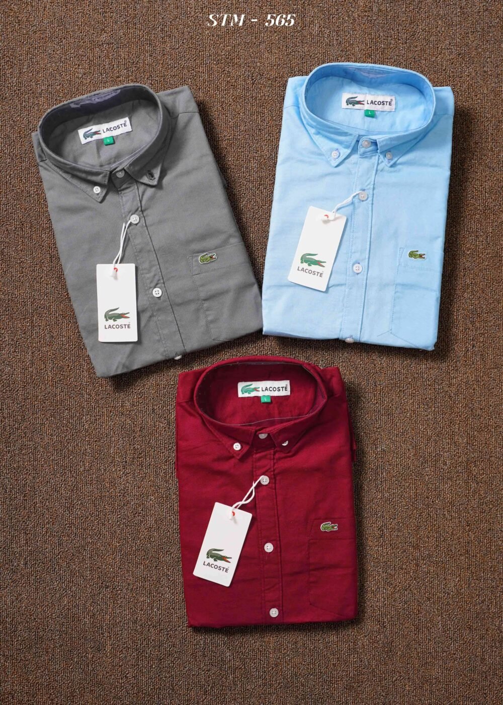 Lacoste Premium Oxford Cotton Plain Shirts Full Sleeve - Image 11
