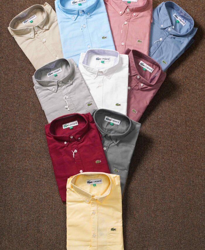 Lacoste Premium Oxford Cotton Plain Shirts Full Sleeve