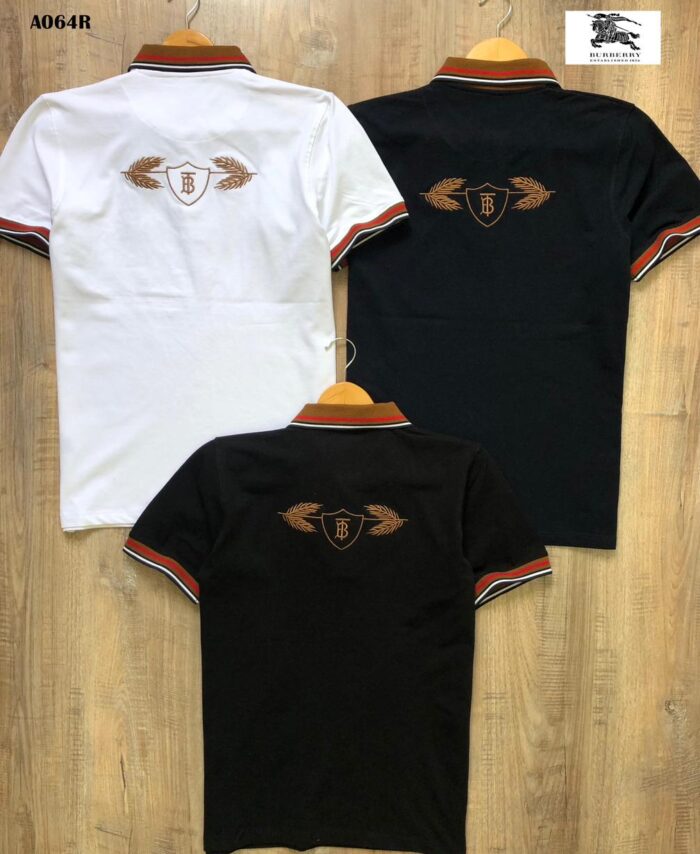 Branded BURB Premium Cotton Pique Polo T-Shirt with Embroidery