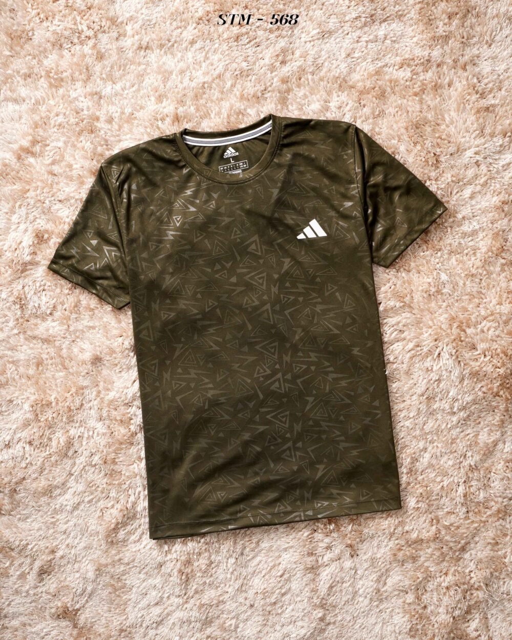 Adidas Embossed Sports Polyester Round neck Tshirt - Image 2