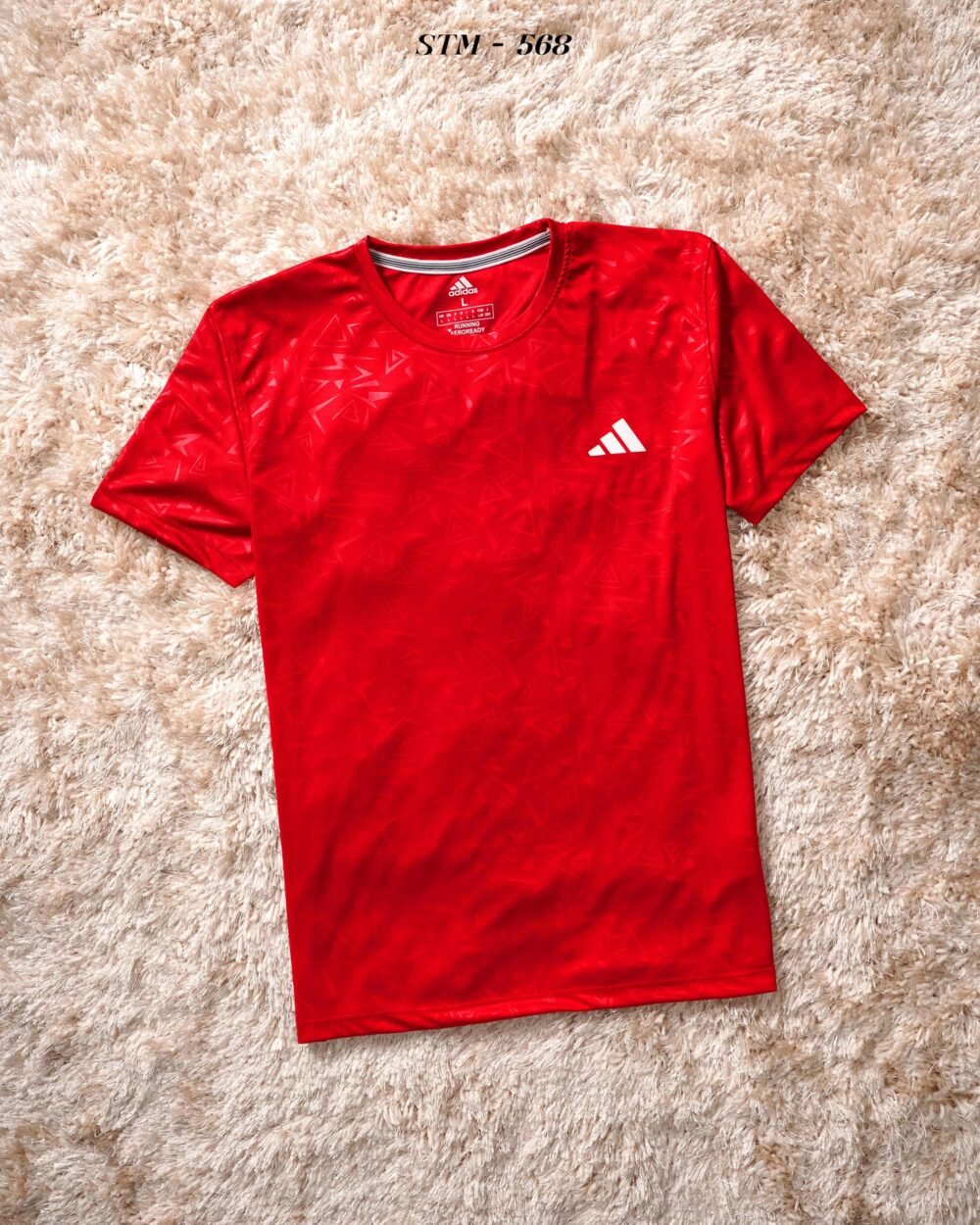 Adidas Embossed Sports Polyester Round neck Tshirt - Image 4