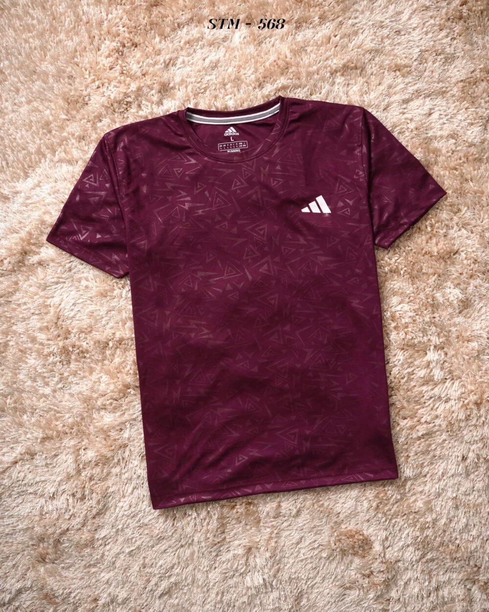 Adidas Embossed Sports Polyester Round neck Tshirt - Image 8