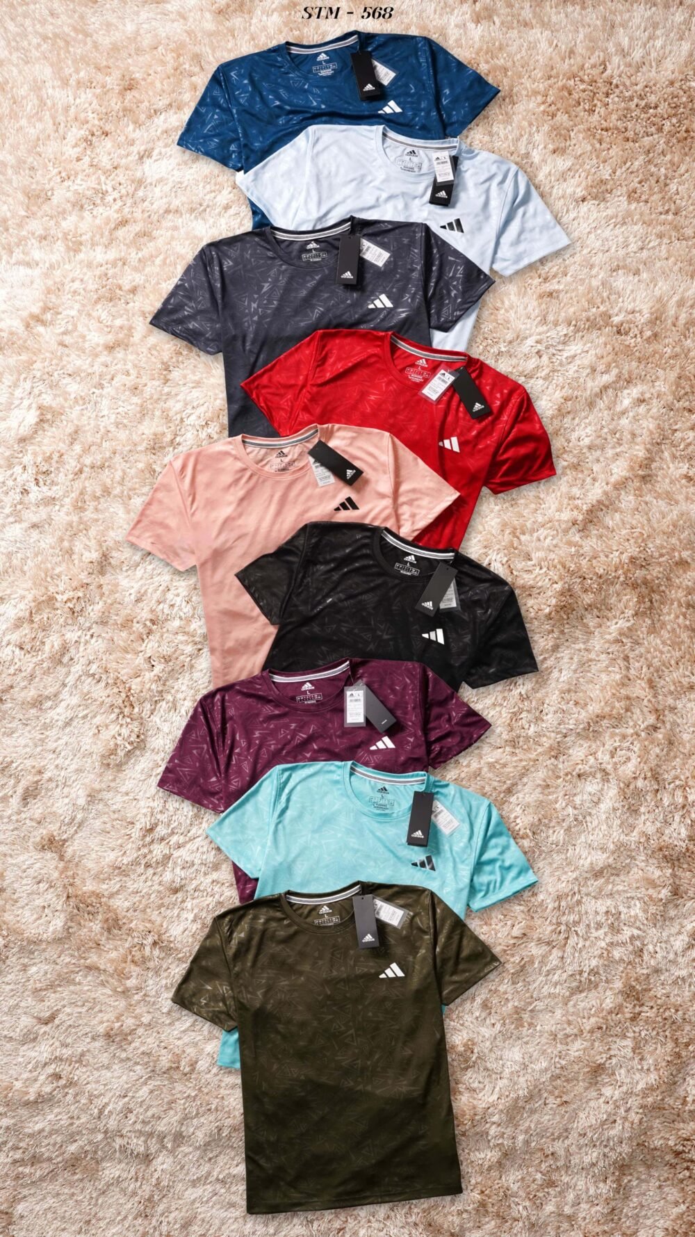Adidas Embossed Sports Polyester Round neck Tshirt