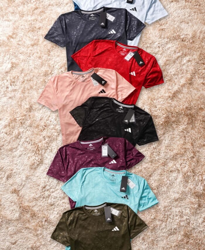 Adidas Embossed Sports Polyester Round neck Tshirt