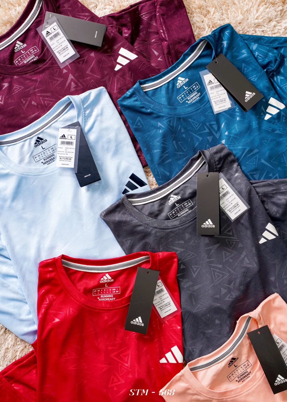 Adidas Embossed Sports Polyester Round neck Tshirt - Image 11