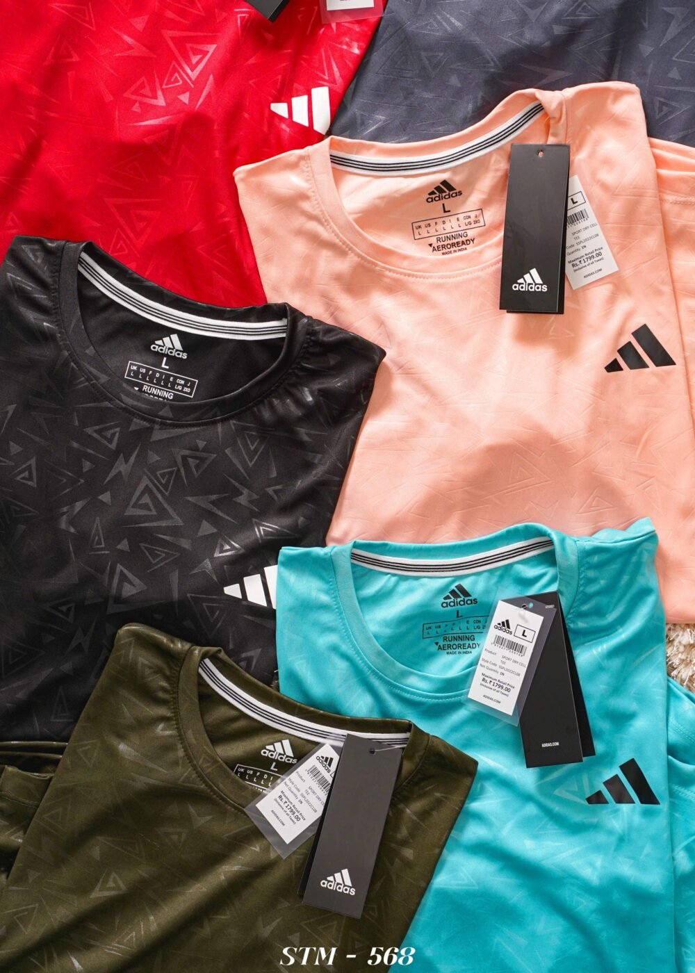 Adidas Embossed Sports Polyester Round neck Tshirt - Image 13