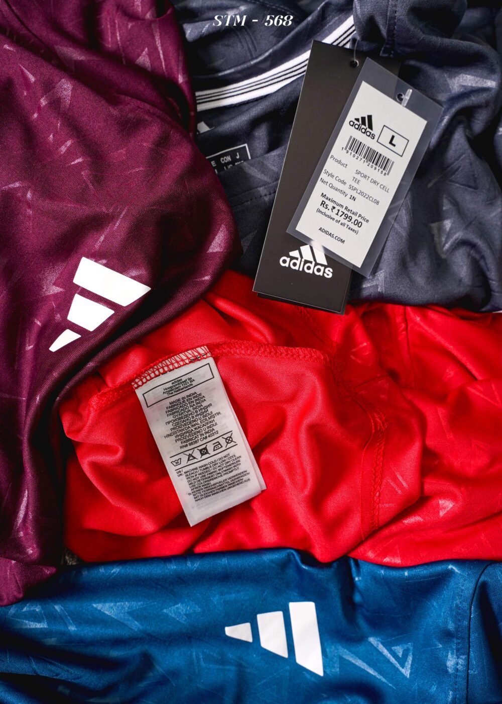 Adidas Embossed Sports Polyester Round neck Tshirt - Image 14
