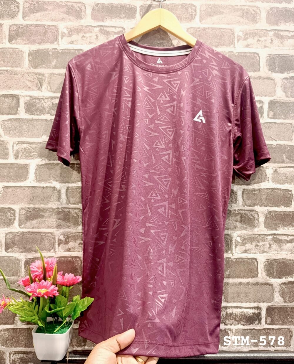 Grey Armour Embossed Sports Polyester Round neck Tshirt - Image 9