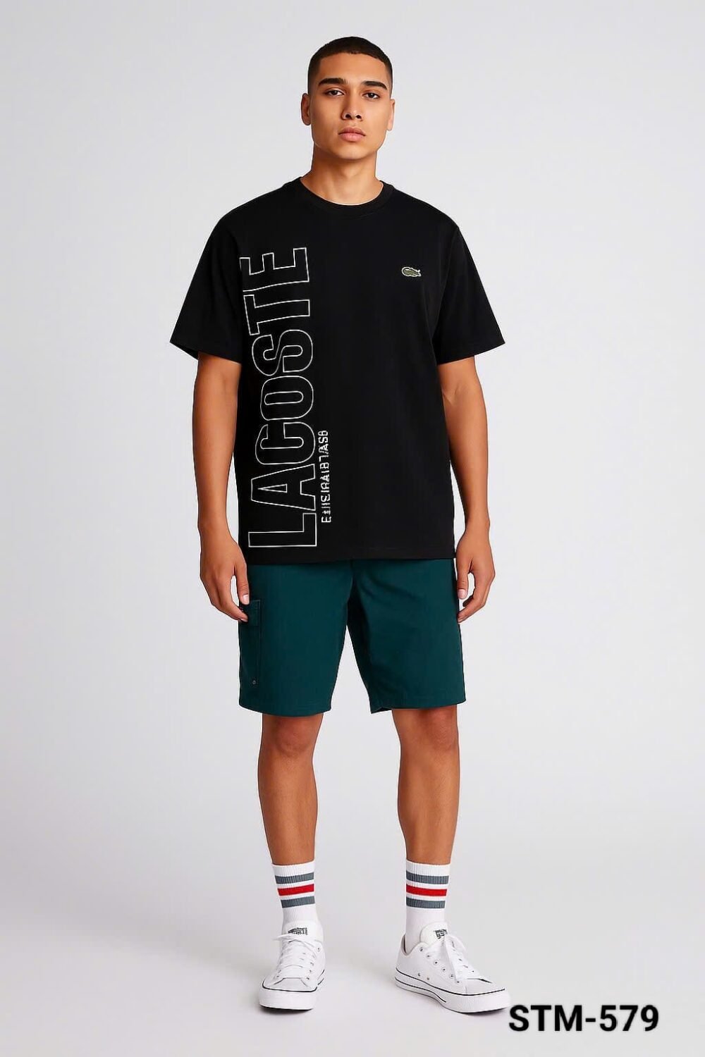 LACOSTE COTTON PRINTED ROUND NECK HALF SLEEVE T-SHIRT - Image 2