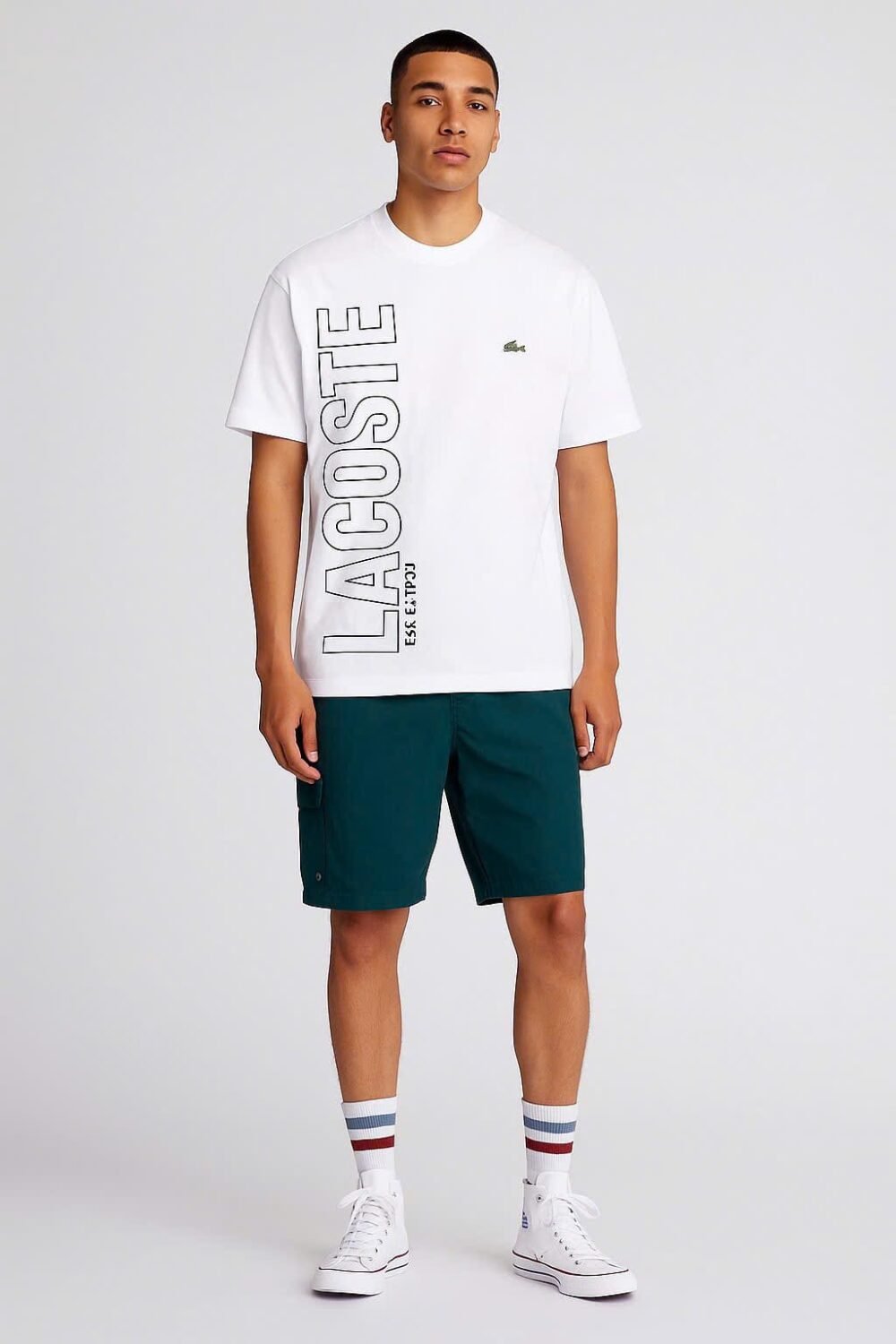 LACOSTE COTTON PRINTED ROUND NECK HALF SLEEVE T-SHIRT - Image 3