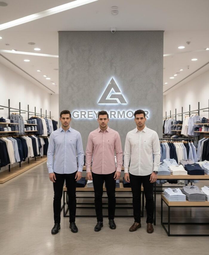 Grey Armour Premium Oxford Cotton Small Stripped Shirts Full Sleeve [ORIGINAL]