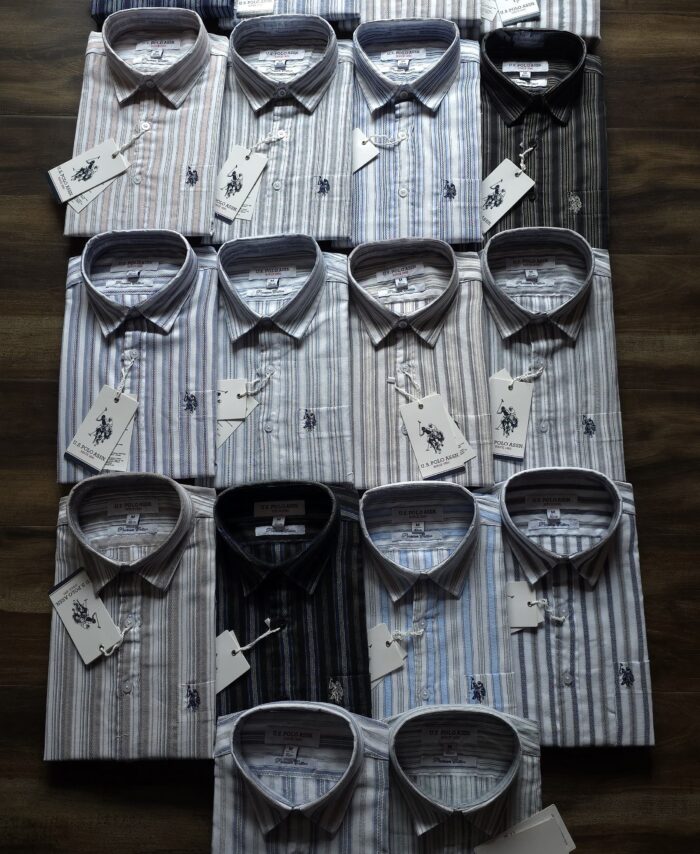 Branded U.S.P.A Premium Quality Cotton Stripped Shirts Full Sleeve