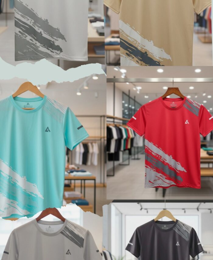 Grey Armour Premium Polyester Sports Round neck T-shirt [Original]