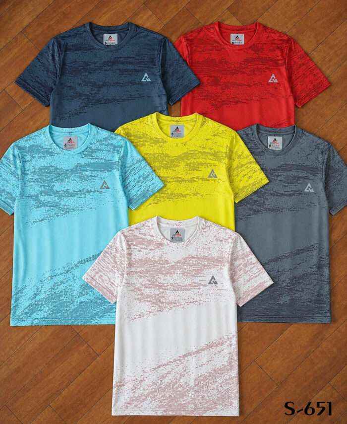 GREY ARMOUR Original Premium Sports Lycra All Over Printed Round neck T-shirt