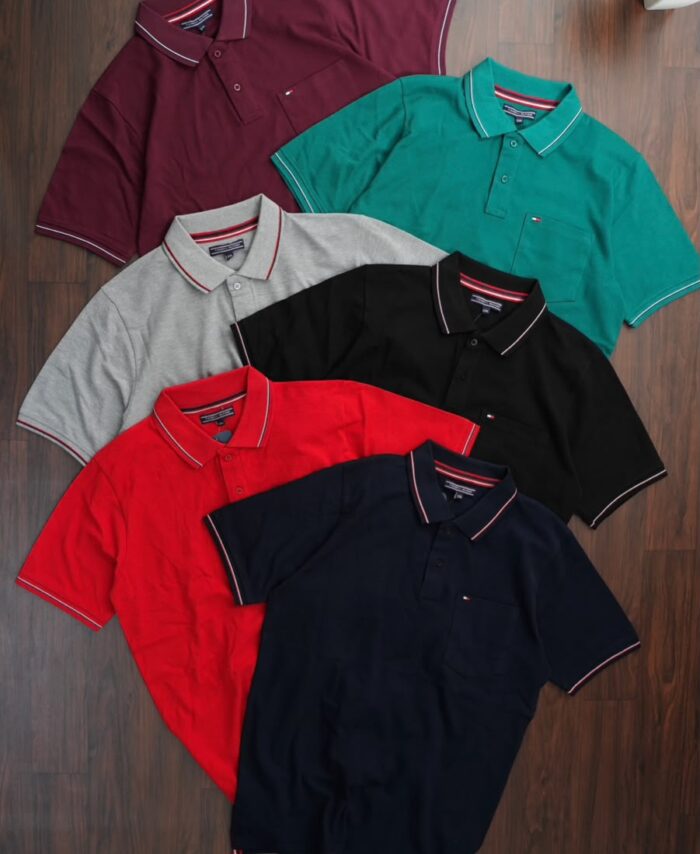 TMY Premium Cotton Pique Pocket Polo T-Shirt with Embroidery