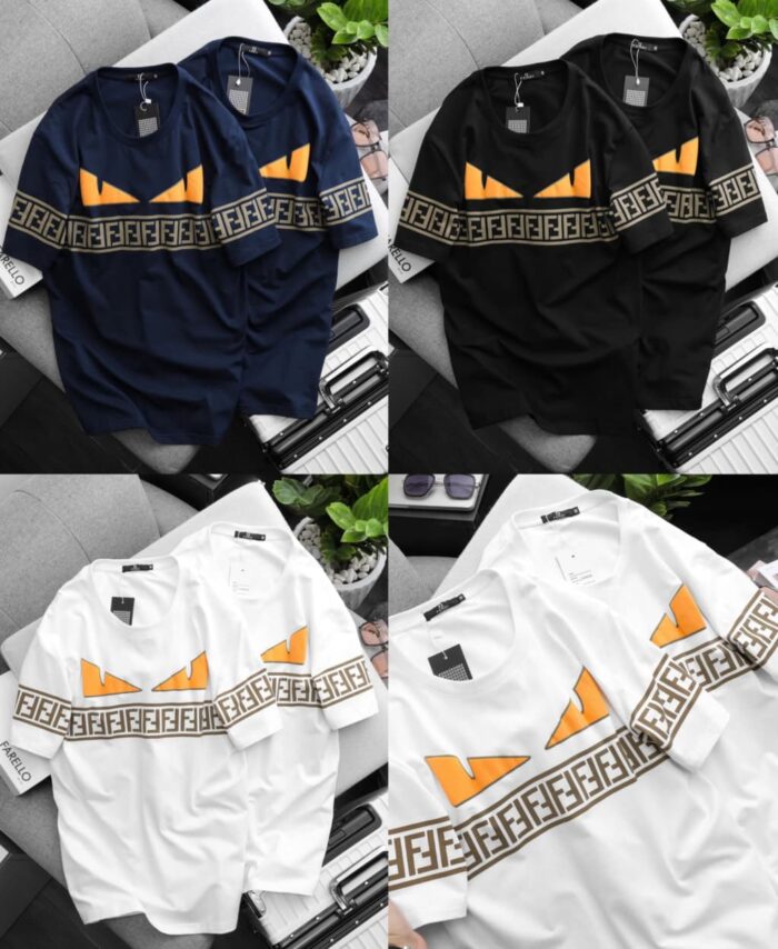 FENDI Premium Cotton Printed Round neck T-shirt